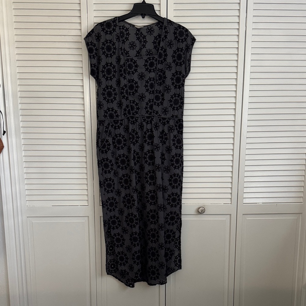Wrap London Charcoal Floral Midi Dress
